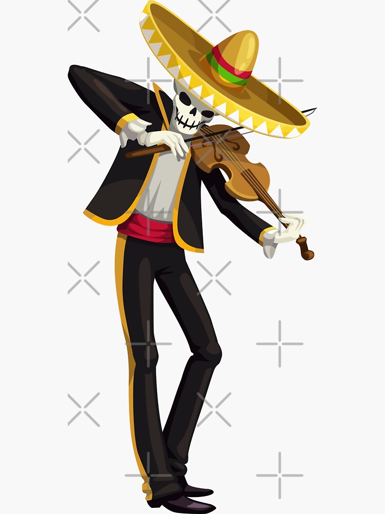 “Mariachi Skeleton” Sticker for Sale by 2MdesignStore | Redbubble