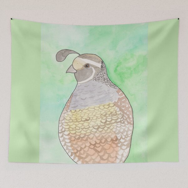 Artikelvorschau, Aquarellvogelkunst der kalifornischen Wachtel entworfen und verkauft von TheWaterBirds.