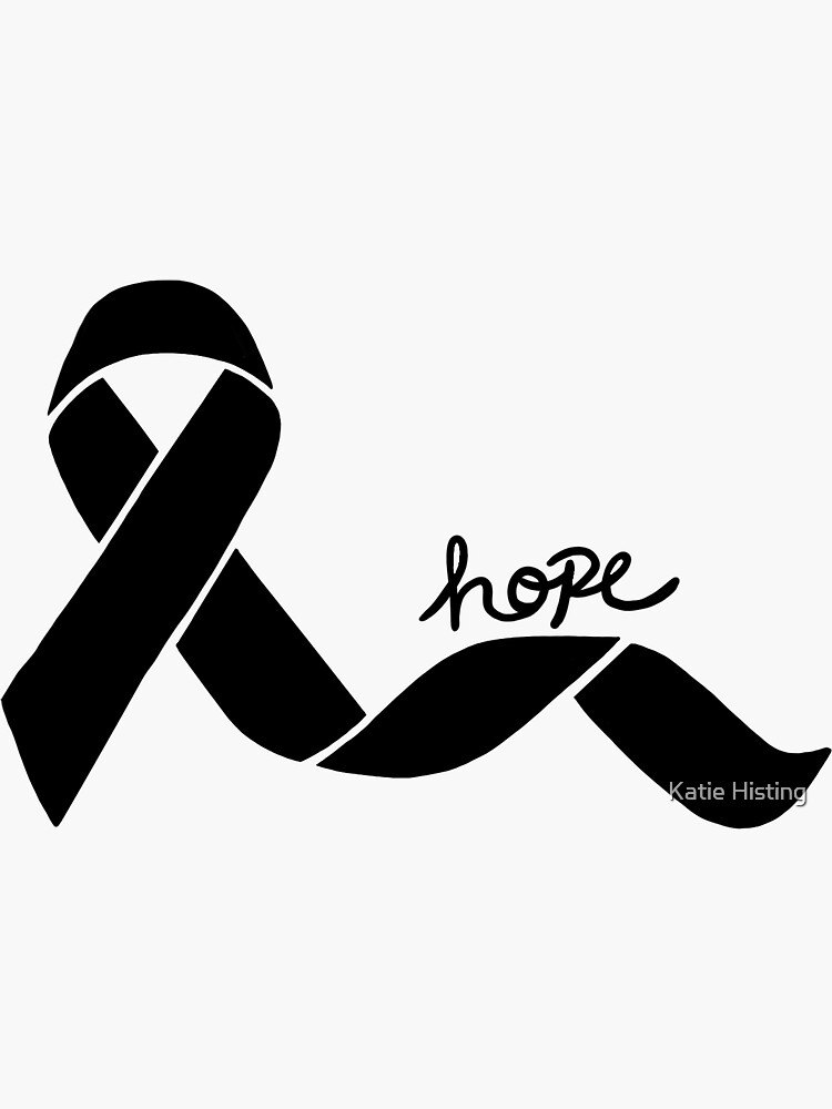 "Hope Ribbon" Sticker by katiehisting Redbubble
