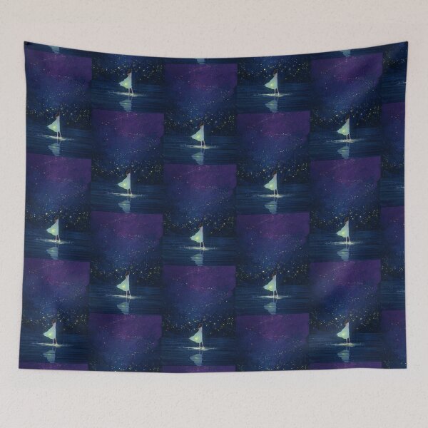 Item preview, Blue pink red sky with girl Lost in thoughts designed and sold by DijaOutlet.