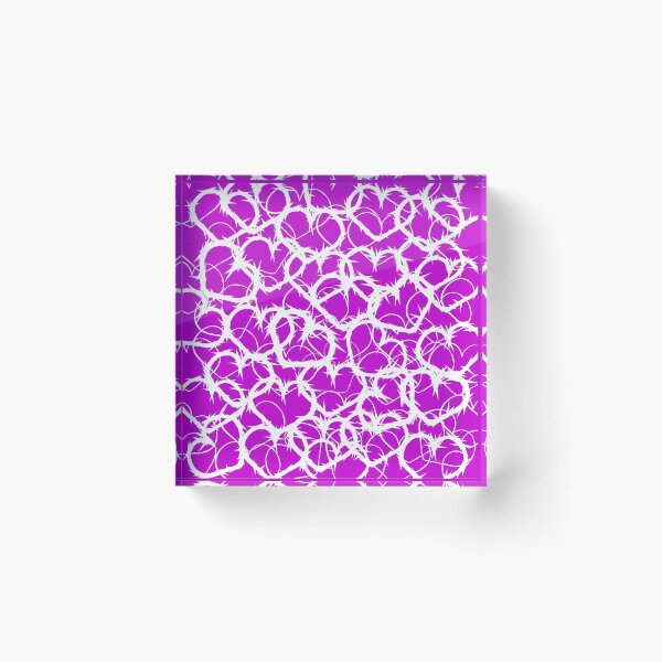 Item preview, Valentine's Love Purple White Heart Jagged Razor Wire Abstract Pattern designed and sold by fingerbeans.