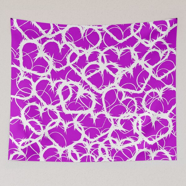 Item preview, Valentine's Love Purple White Heart Jagged Razor Wire Abstract Pattern designed and sold by fingerbeans.