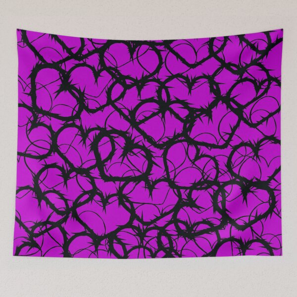 Item preview, Valentine's Love Purple Black Heart Jagged Razor Wire Abstract Pattern designed and sold by fingerbeans.