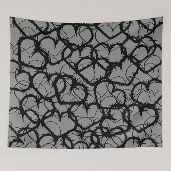 Item preview, Valentine's Love Gray Black Heart Jagged Razor Wire Abstract Pattern designed and sold by fingerbeans.
