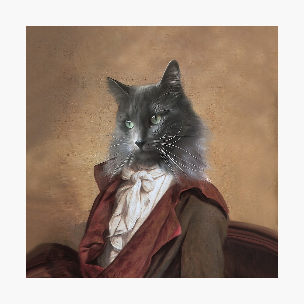 Portrait De Chat En Costume D Epoque Impression photo « Portrait de chat aristocrate en costume d'époque », par  Dedeegraphie | Redbubble