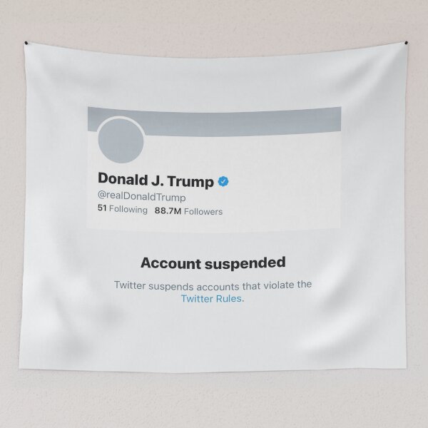 Item preview, Twitter bans President Trump permanently | Twitter has removed Donald Trump's account designed and sold by Giovanni's  Brown Quotes.