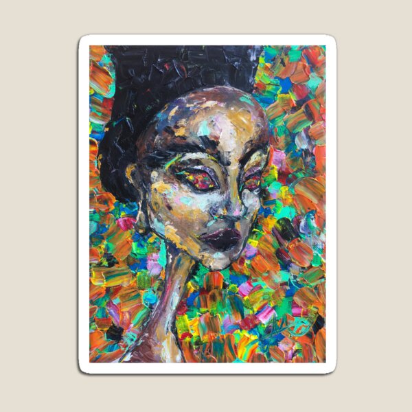 Abstract Colorful Portrait of Woman Magnet