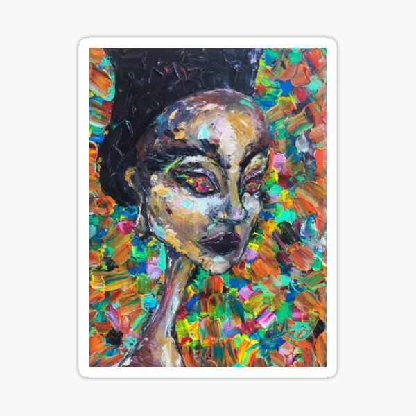 Abstract Colorful Portrait of Woman Sticker
