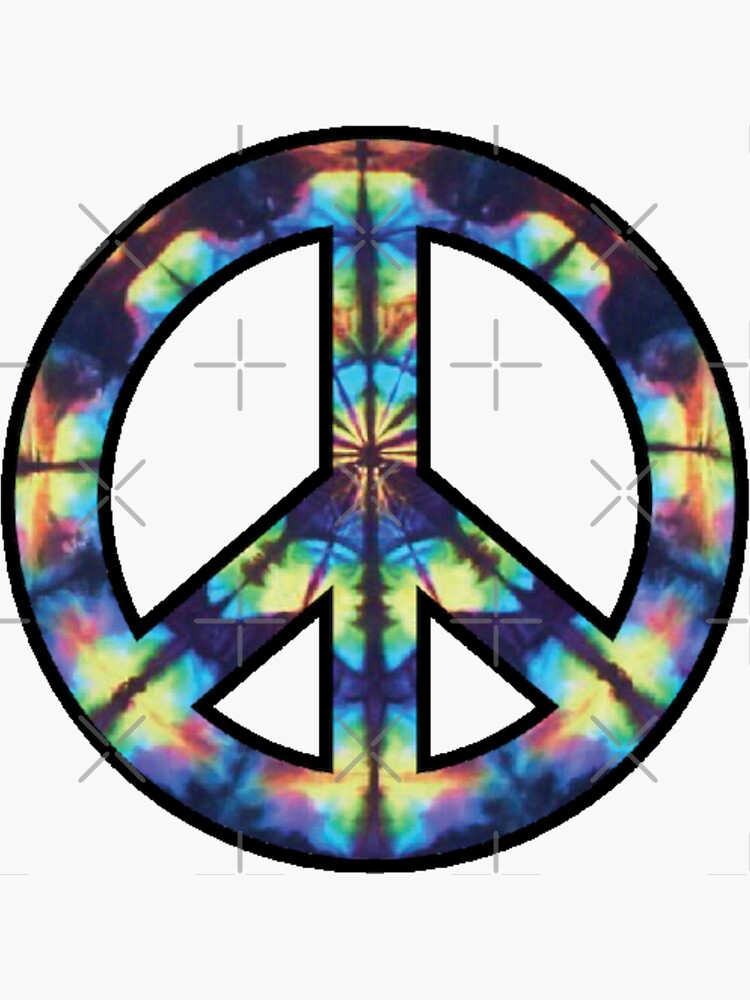 Tie Dye Peace Sign Sticker For Sale By Shypeony Redbubble