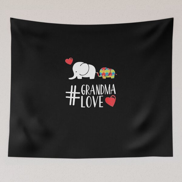 Item preview, Womens Autism Awareness cute  Elephant Grandma Heart designed and sold by SamArtistbyAUS.