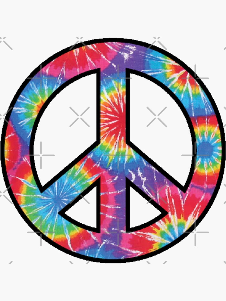 Tie Dye Peace Sign Sticker For Sale By Shypeony Redbubble