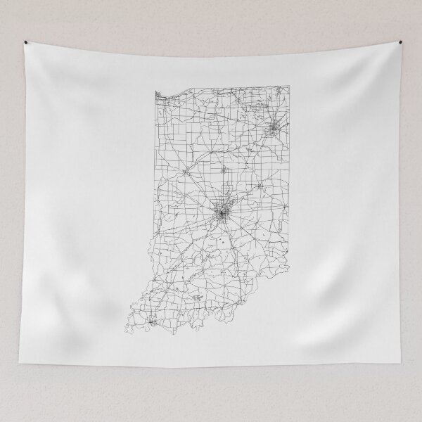 Item preview, Indiana State Map, Art Print By LandSartprints designed and sold by LandSartprints.