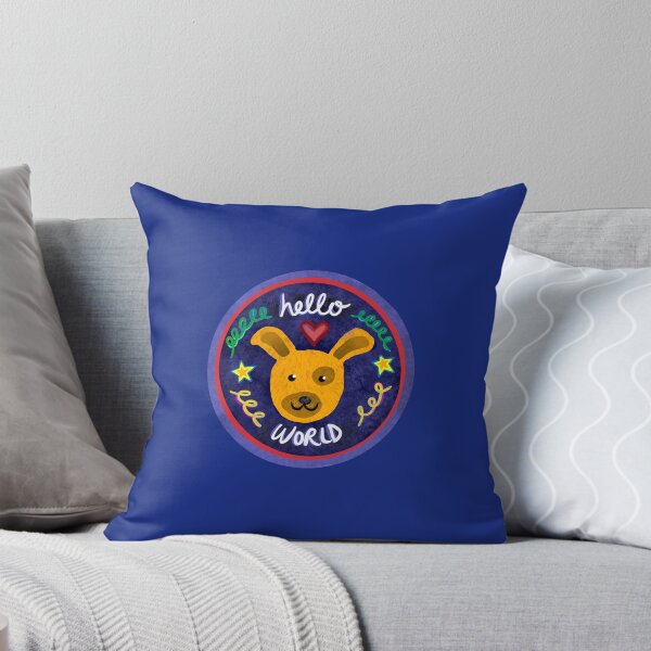 Item preview, Happy Dog says 'Hello World' designed and sold by Ingridsofia.