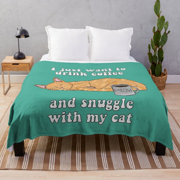 Item preview, I Just Want to Drink Coffee and Snuggle With My Cat (Orange Tabby Cat Design) designed and sold by RoserinArt.