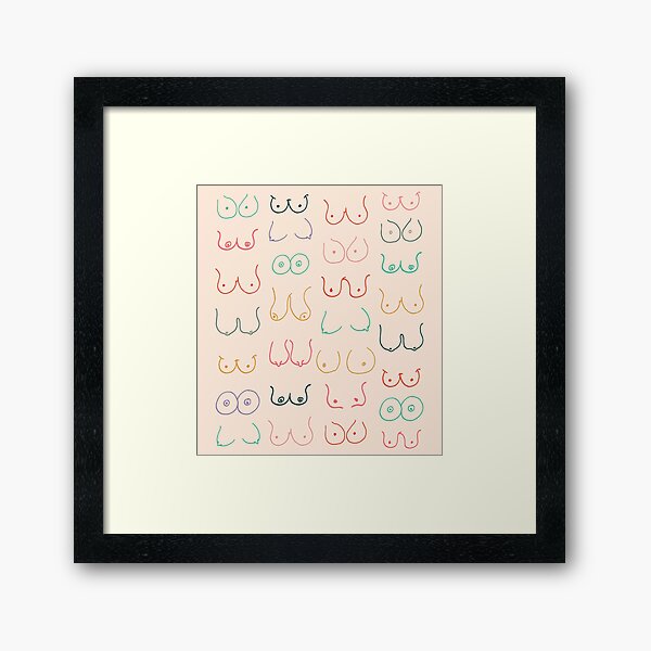 Pastel Boobs Framed Art Print