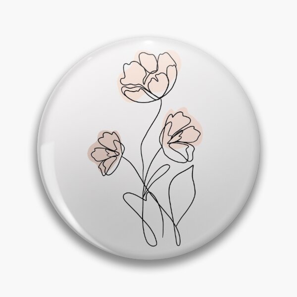 Item preview, Minimalist Single Line Drawing of Three Poppies   designed and sold by paoloballadares.