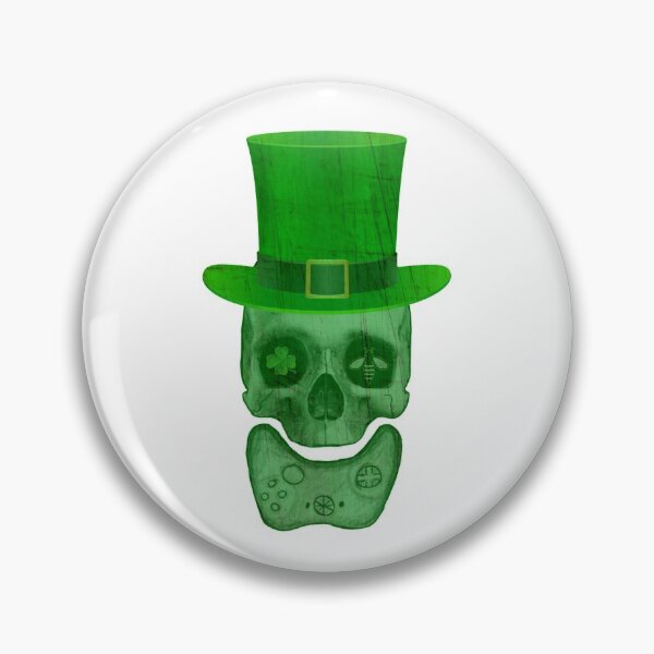 Item preview, St. Patty's Vintage Skull Gamer designed and sold by ElleBeeCreation.