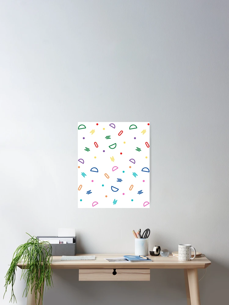 Thumbnail 2 of 3, Poster, Fun Shapes Abstract Pattern, Patterned, Shapes Pattern, Shapes, Abstract, Seamless designed and sold by Eteees.