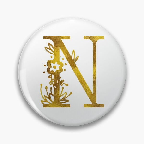 Item preview, Gold Floral Monogram N designed and sold by Amy Olsen.