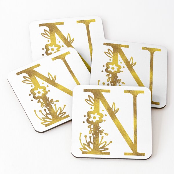 Item preview, Gold Floral Monogram N designed and sold by Amy Olsen.