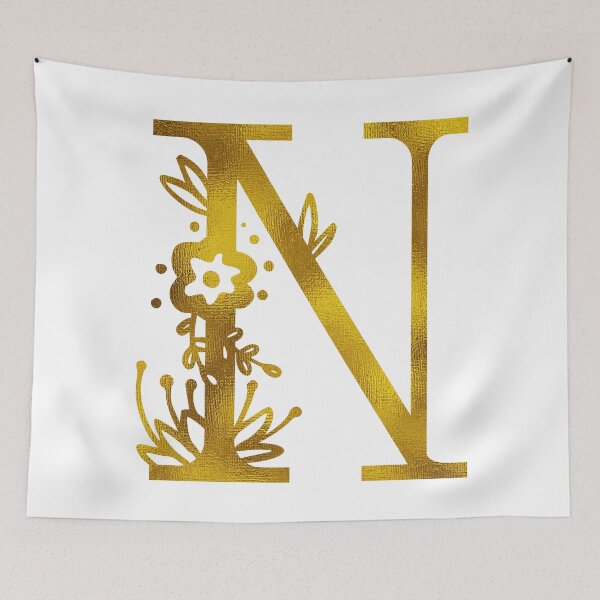 Item preview, Gold Floral Monogram N designed and sold by Amy Olsen.
