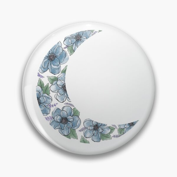 Item preview, Floral Crescent Moon Blue designed and sold by rc-art.