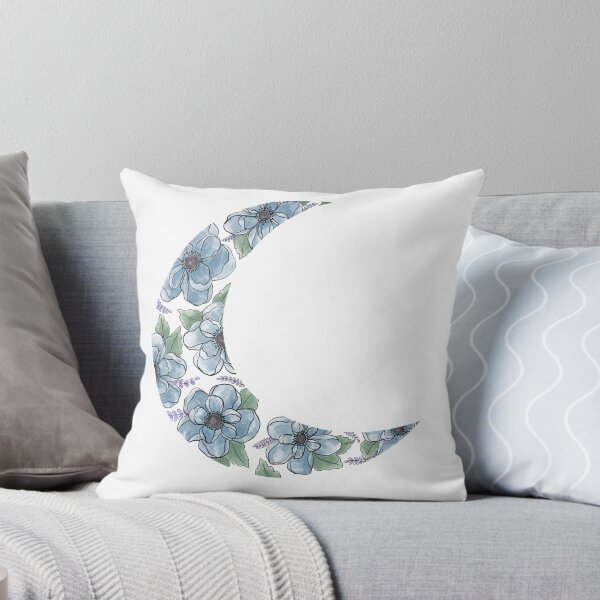 Item preview, Floral Crescent Moon Blue designed and sold by rc-art.