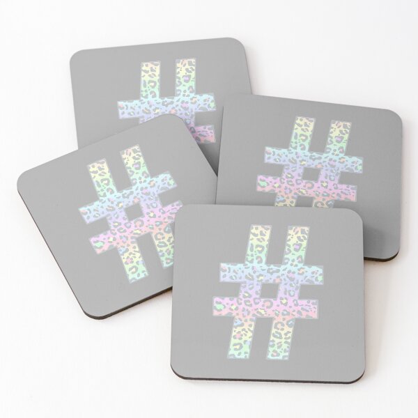 Item preview, The Hashtag Symbol (#) - Monogram in Pastel Rainbow Leopard Print designed and sold by Bumblefuzzies.