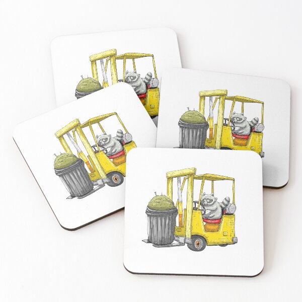 Item preview, Raccoon driving a forklift as city worker  designed and sold by artindesign.