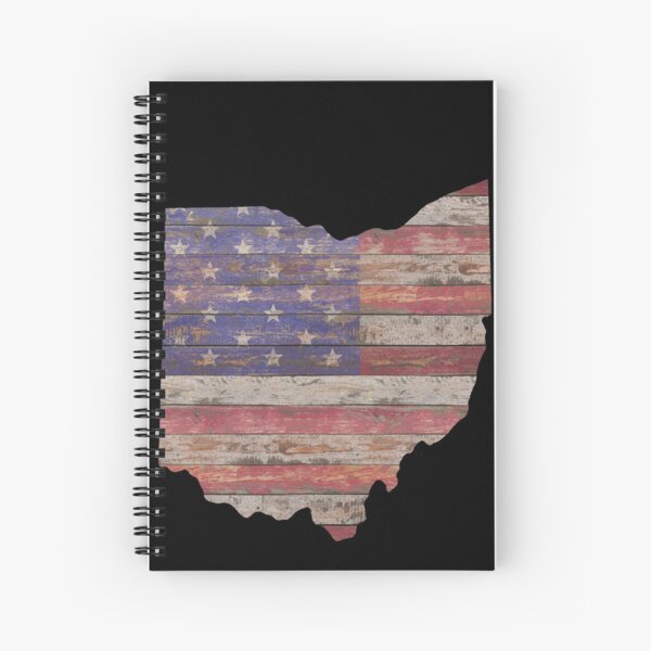 Rustic Wood American Flag Spiral Notebook