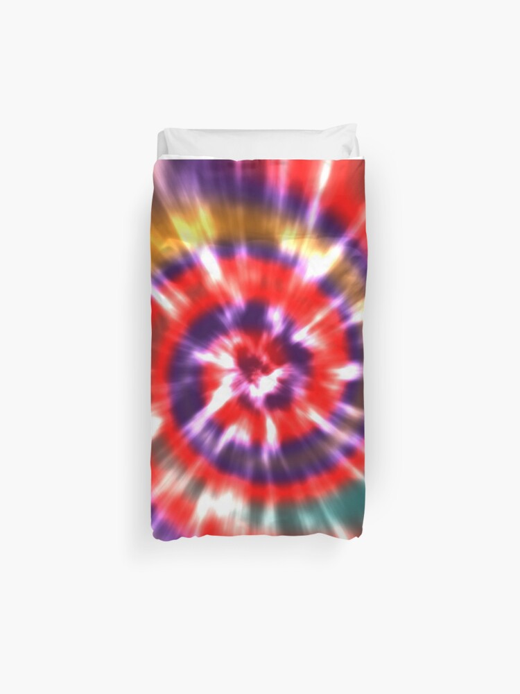 Tie Dye Teal Red Purple Gold Duvet Cover By Pugmom4 Redbubble