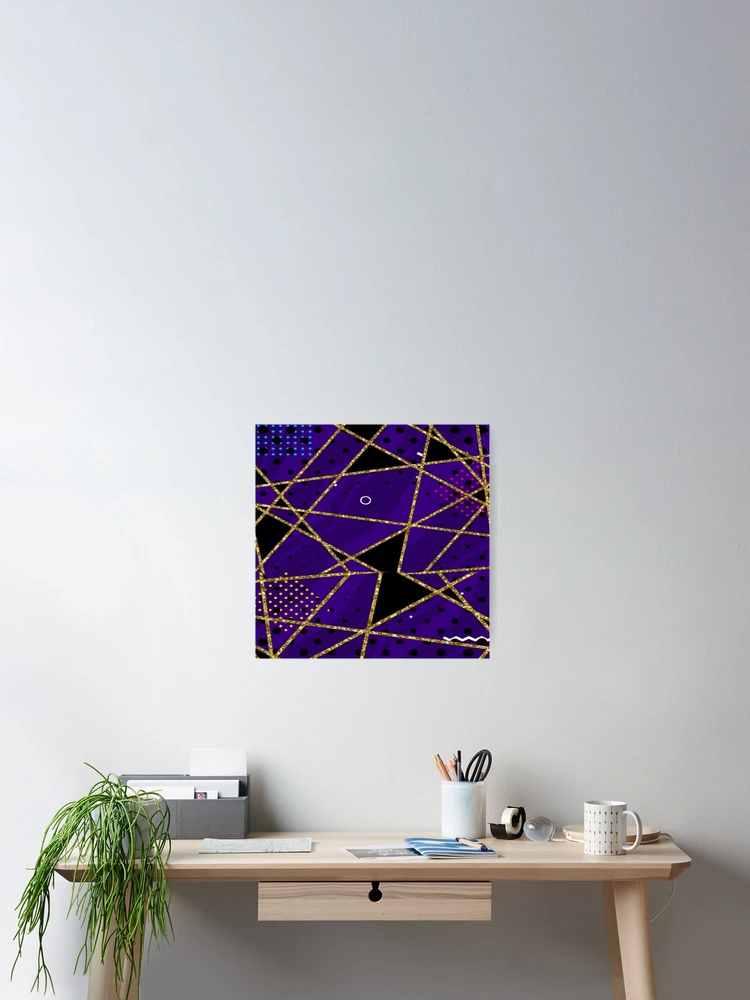 Thumbnail 2 of 3, Poster, Purple Gold Pattern designed and sold by R-FitDesign.