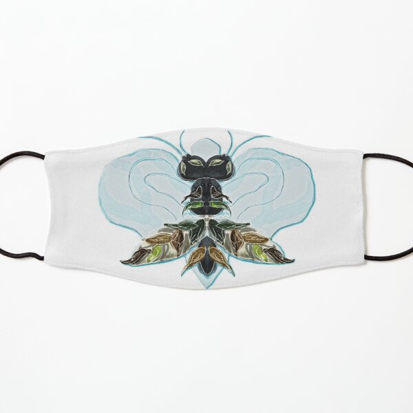 Cute alien insect - on light blue Kids Mask