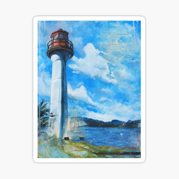 Mayne Island Cloud & Lighthouse (day) Sticker