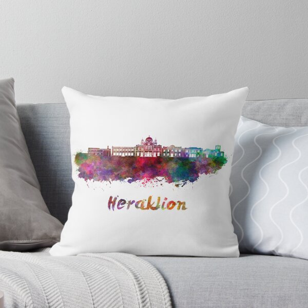 Artikelvorschau, Iraklio-Skyline im Aquarell entworfen und verkauft von paulrommer.