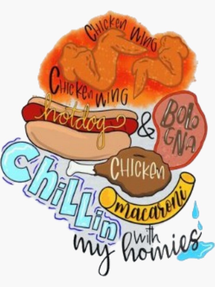 "chicken wing tik tok song" Sticker by mayankdesgn Redbubble