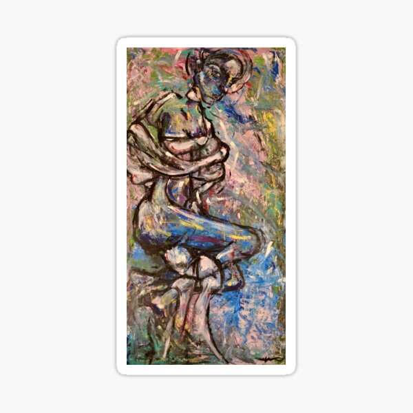 Abstract Portrait Twisted Colors Sticker