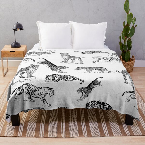 Item preview, Tiger All-over pattern [black and white] designed and sold by bellatierra.