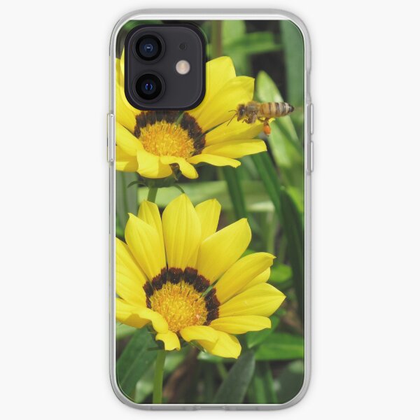 A bee in a Sunflower iPhone Soft Case
