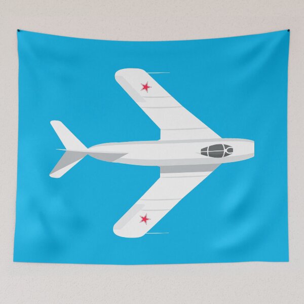 Aperçu de l'œuvre Avion de chasse soviétique MiG-17 Fresco - Cyan créée et vendue par VoodooCircus.
