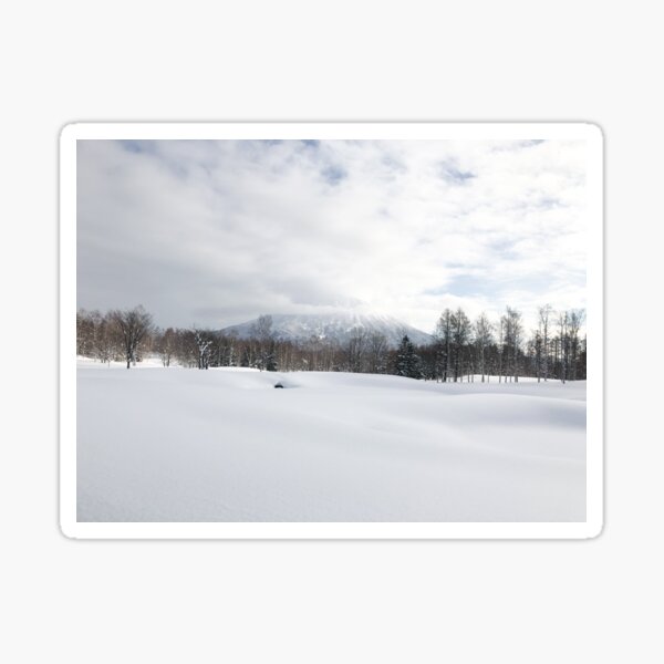 Snowy mountain landscape | Japan in the winter Sticker