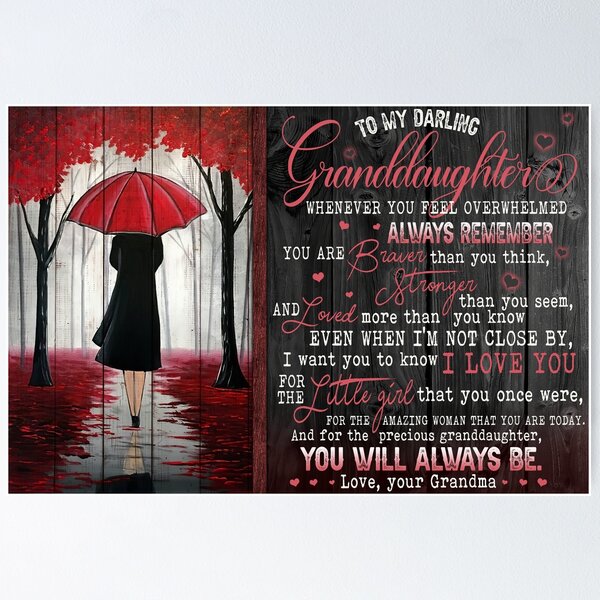 Item preview, Grandma to Granddaughter - I Want You To Know I Love You - Poster designed and sold by JanArt65.
