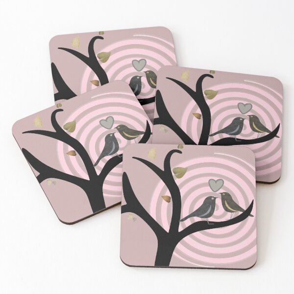 Item preview, Love is in the air with this pair of simple valentine birds baby, dusky pink designed and sold by Caroline Laursen.