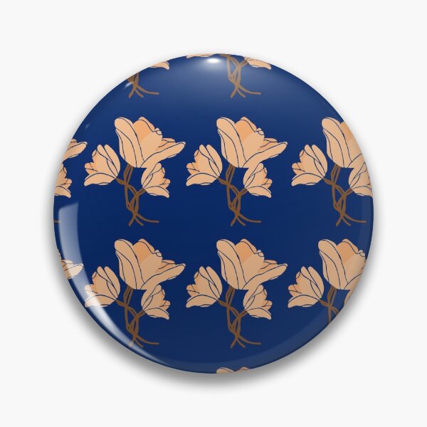Item preview, Peach And Blue Royal Flower Pattern designed and sold by ArtIsSixthSense.