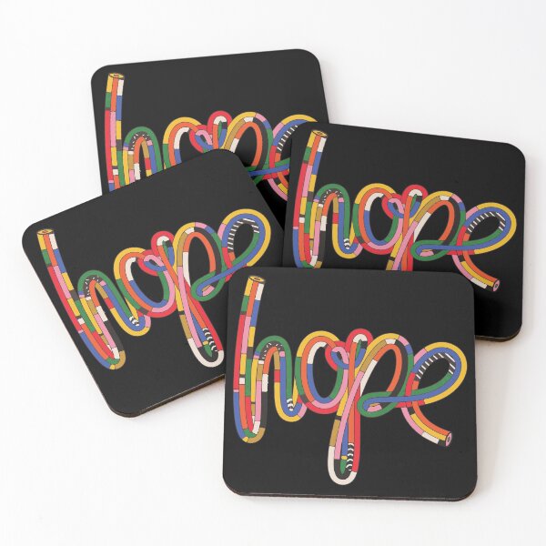 Item preview, HOPE multicolored strings illustration on Black background designed and sold by Arko  Ranger.