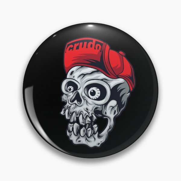 Item preview, Red Cap Crudo Skater Skateboarder Skull designed and sold by CrudoMerch.