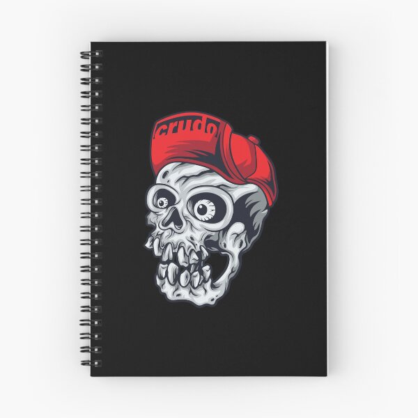 Item preview, Red Cap Crudo Skater Skateboarder Skull designed and sold by CrudoMerch.
