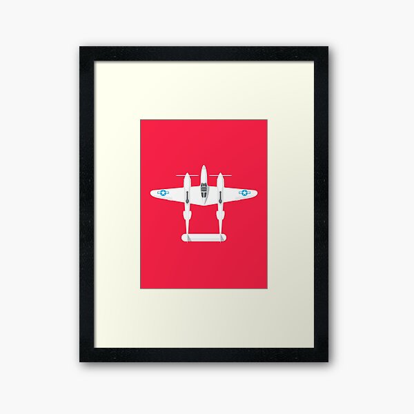 Vista previa del artículo con la obra «P-38 WWII Fighter Aircraft - Crimson», diseñado y vendido por VoodooCircus.