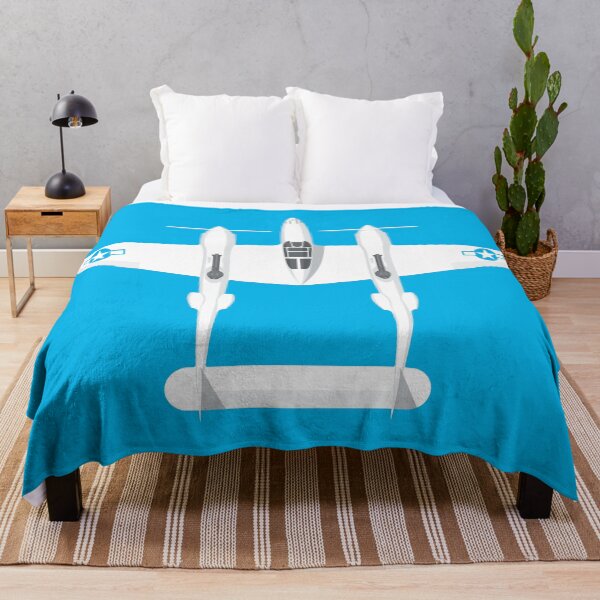Item preview, P-38 WWII Fighter Aircraft - Cyan designed and sold by VoodooCircus.