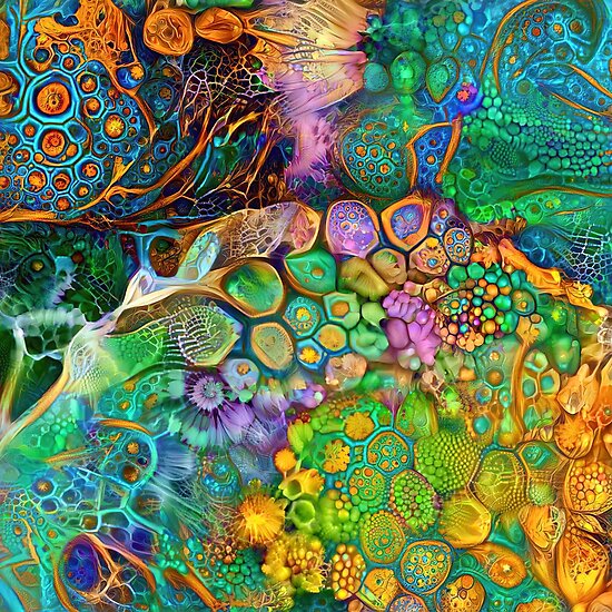 Deepdream floral fractalize space abstraction